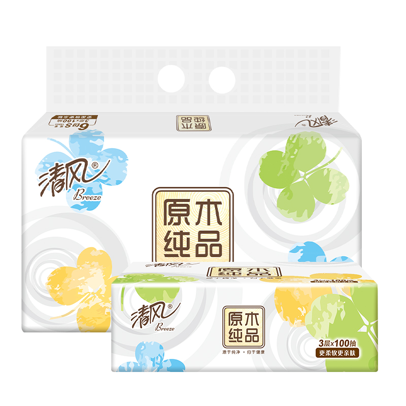 【券后价:49.9元】 百亿49.9【清风官旗】四叶草纸抽36包 - 清风官方旗舰店
