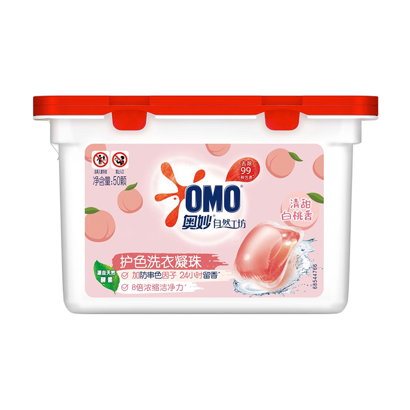 【券后价:64.9元】 奥妙自然工坊白桃护色洗衣凝珠50颗*3盒 - 天猫超市