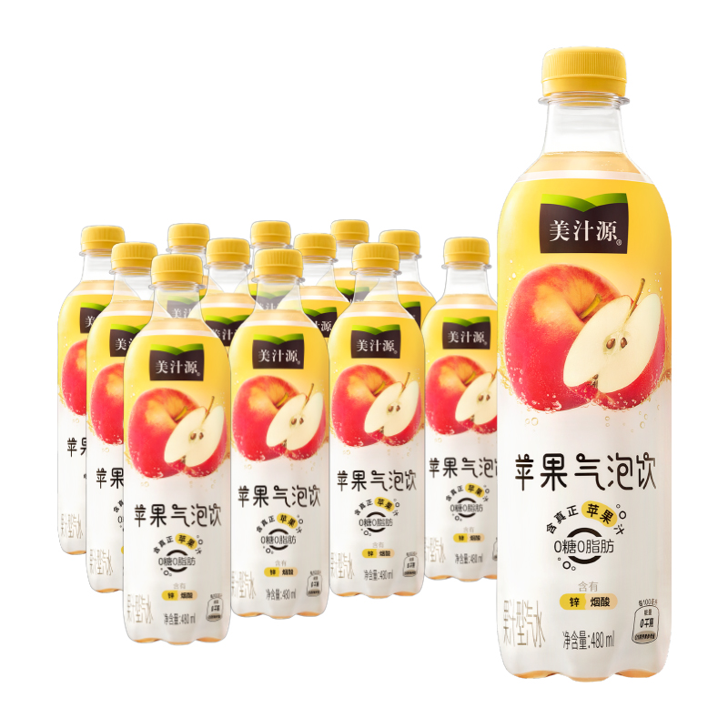 【券后价:26.9元】 美汁源果汁/果味饮料苹果气泡饮480ml*24瓶 - 天猫超市