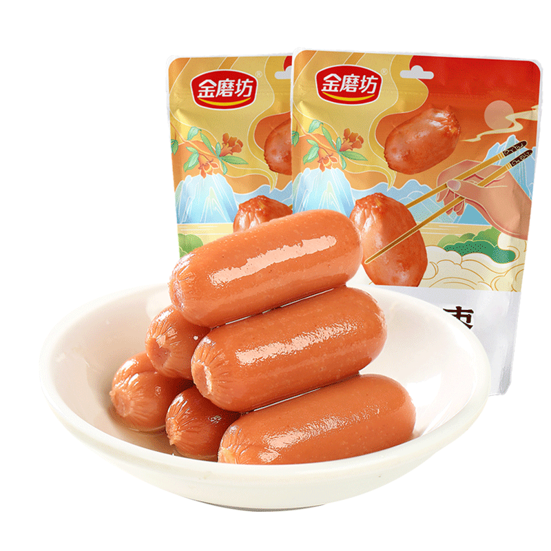 【券后价:6.9元】 【签到+首单】金磨坊脆骨脆皮肠100g*2袋