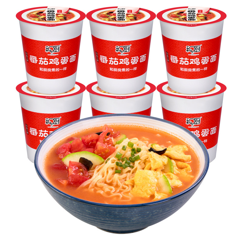 【券后价:25.9元】 和厨番茄鸡蛋面6桶装整箱 - 和厨旗舰店