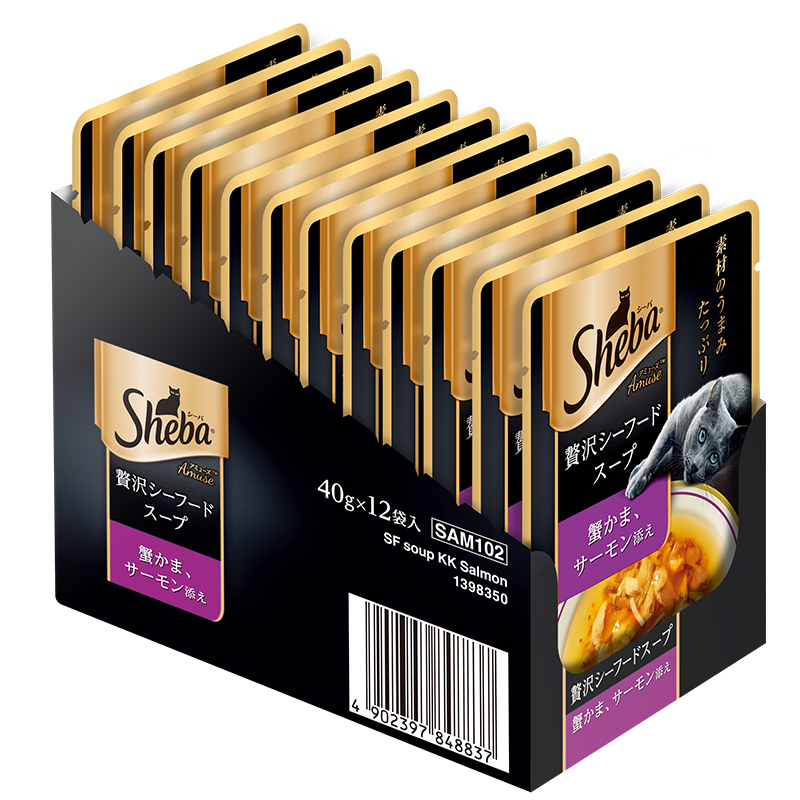 【券后价:39元】 Sheba希宝泰国进口成猫浓汤猫包40g*12包 - sheba希宝旗舰店