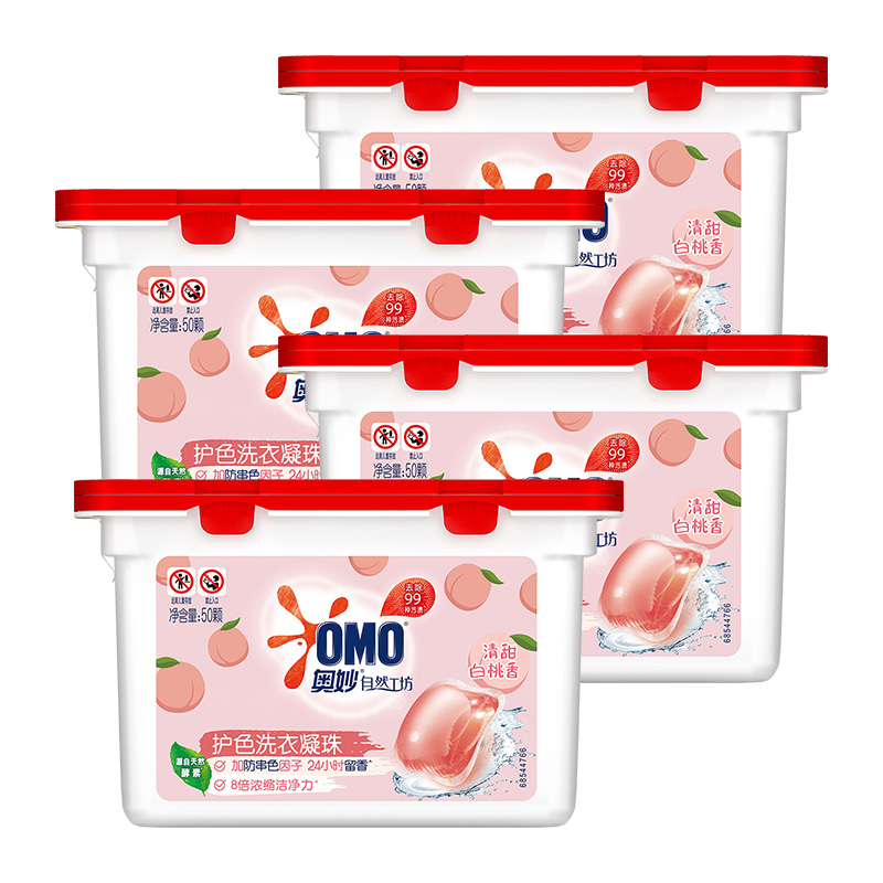 【券后价:112.9元】 奥妙自然工坊白桃护色洗衣凝珠400G*4盒 - 天猫超市