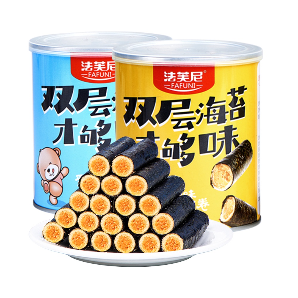 【券后价:14.52元】 包邮！法芙尼鸡蛋肉松双层海苔卷100g*2 - 天猫超市