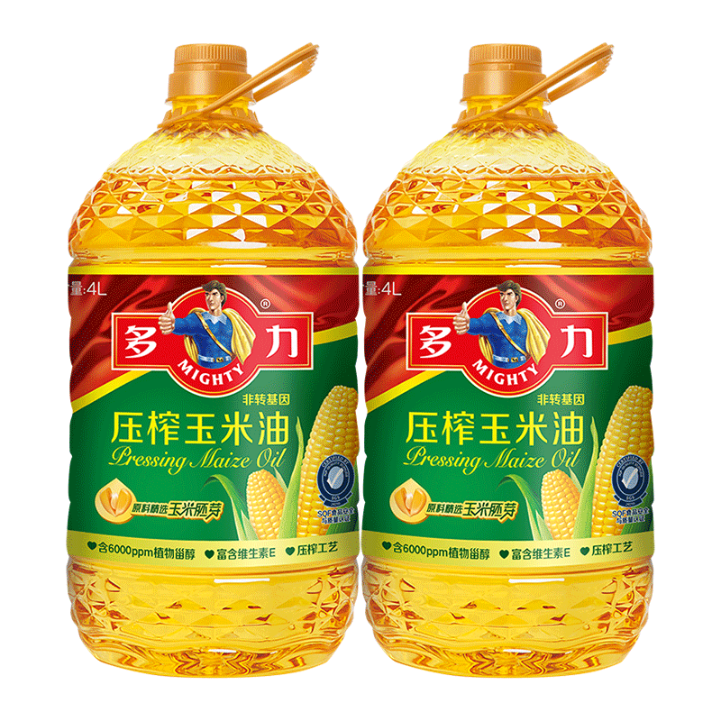 【券后价:114.8元】 多力非转基因压榨玉米油4L*2 - 天猫超市