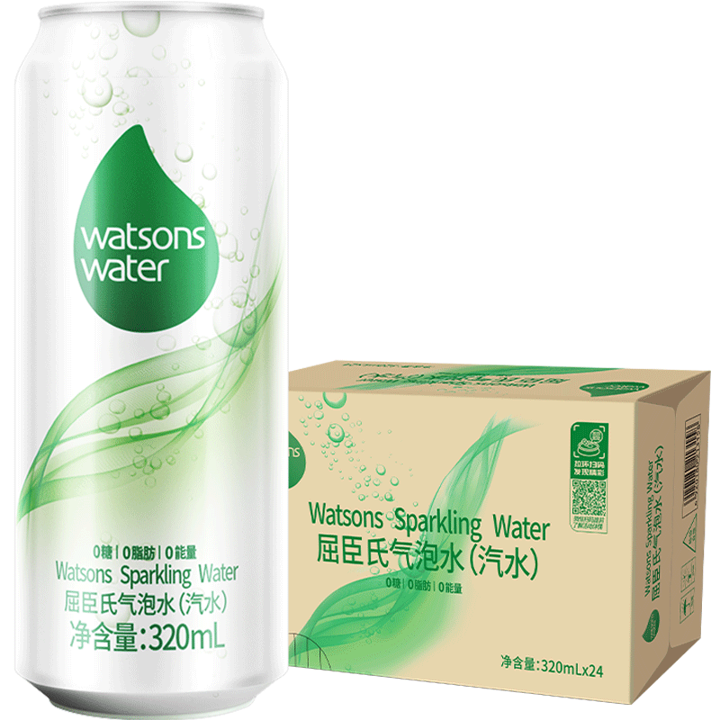 【券后价:77.78元】 【屈臣氏】气泡水汽水320ml*48罐 - 天猫超市