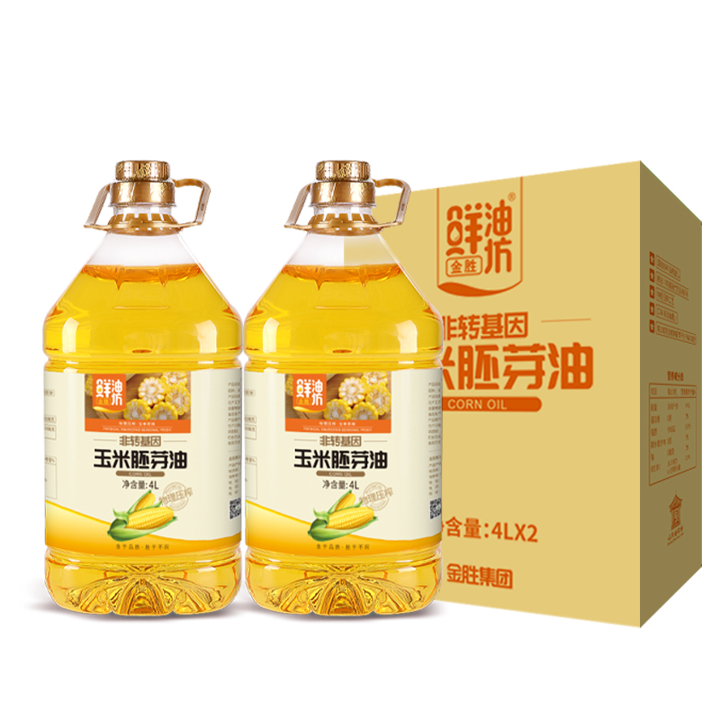 【券后价:75.4元】 【金胜】物理压榨玉米胚芽油4L*2桶玉米油 - 天猫超市