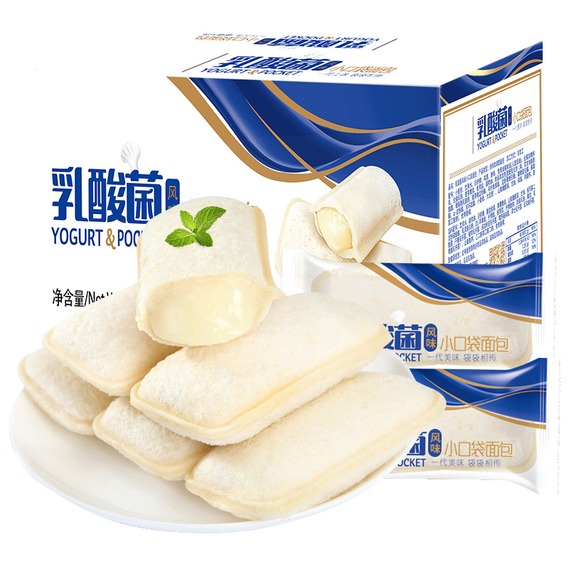 【券后价:5.9元】 比比赞乳酸菌小口袋面包整箱蛋糕