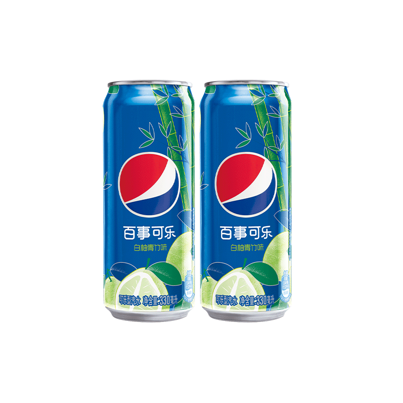 【券后价:3.9元】 券后3.9百事可乐白柚青竹330ml*2细长罐