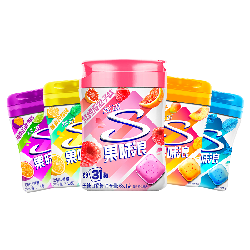【券后价:44.9元】 王一博代言炫迈果味浪脆皮超大粒瓶装*6 - stride炫迈旗舰店