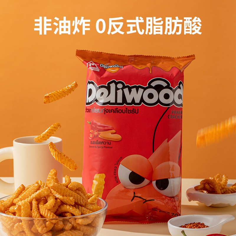 【券后价:6.9元】 【稳定签到】泰国进口酱味虾条70gx3袋 - Deliwood德味森旗舰店