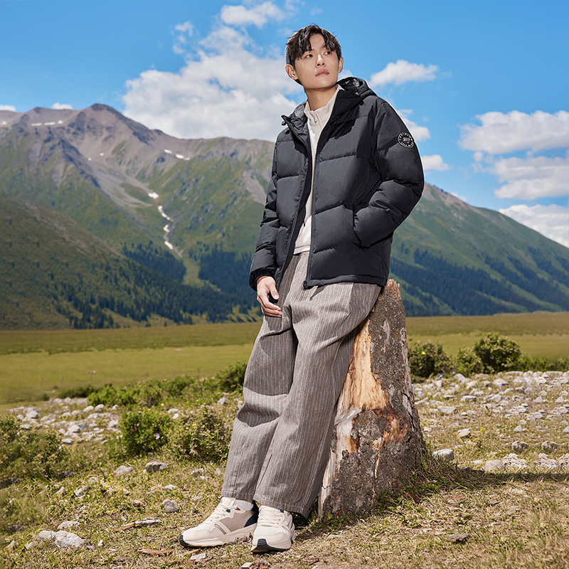 【券后价:186元】 【361度】男字加厚连帽白鸭羽绒服 - 361度南昌专卖店