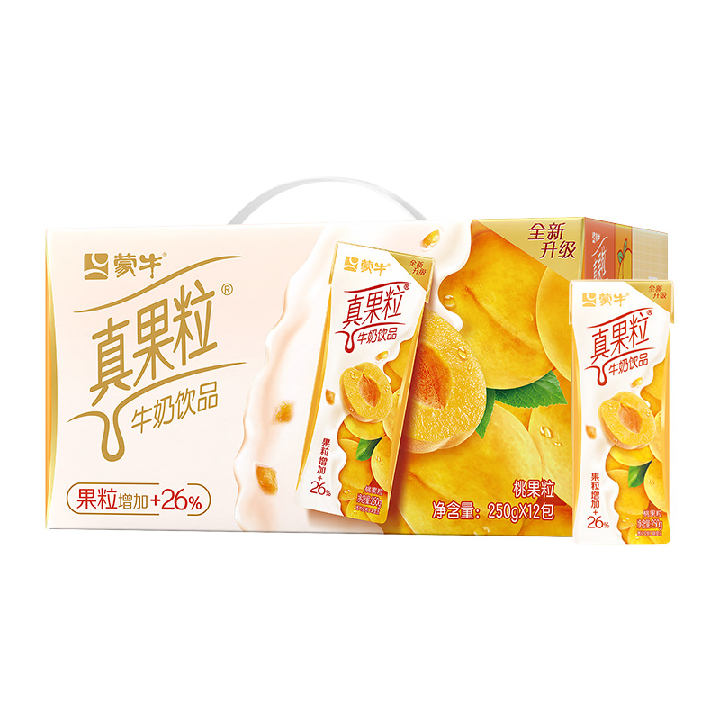 【券后价:26.9元】 蒙牛真果粒桃果粒饮品250g*12盒 - 天猫超市