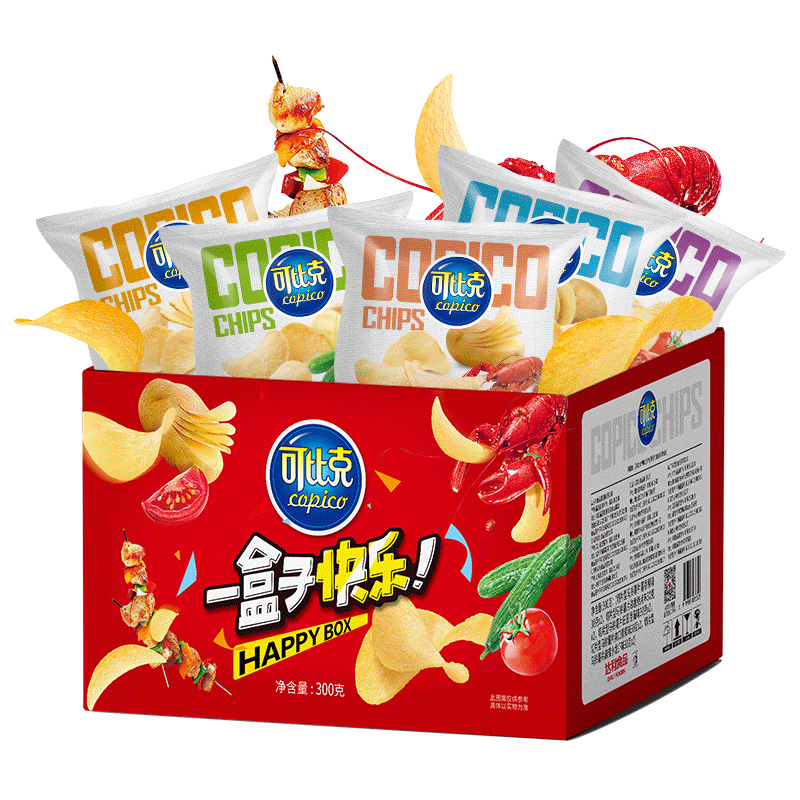 【券后价:22.9元】 可比克纯切薯片礼盒10包休闲零食 - 天猫超市