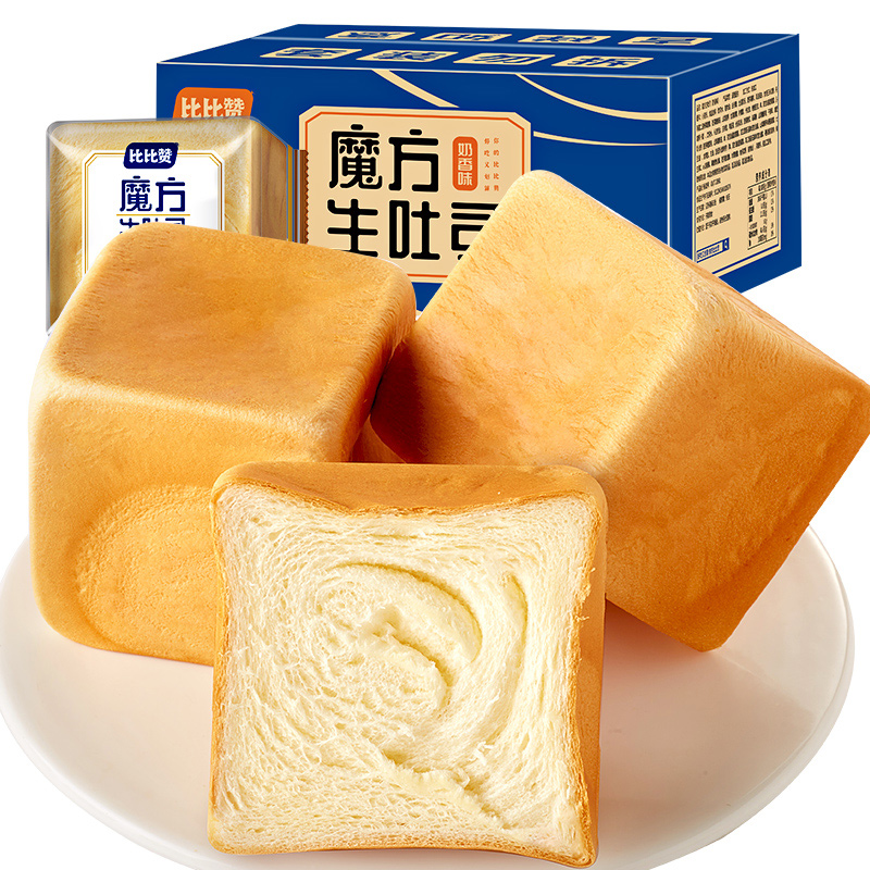 【券后价:6.9元】 比比赞魔方生吐司面包手撕早餐食品牛乳整箱