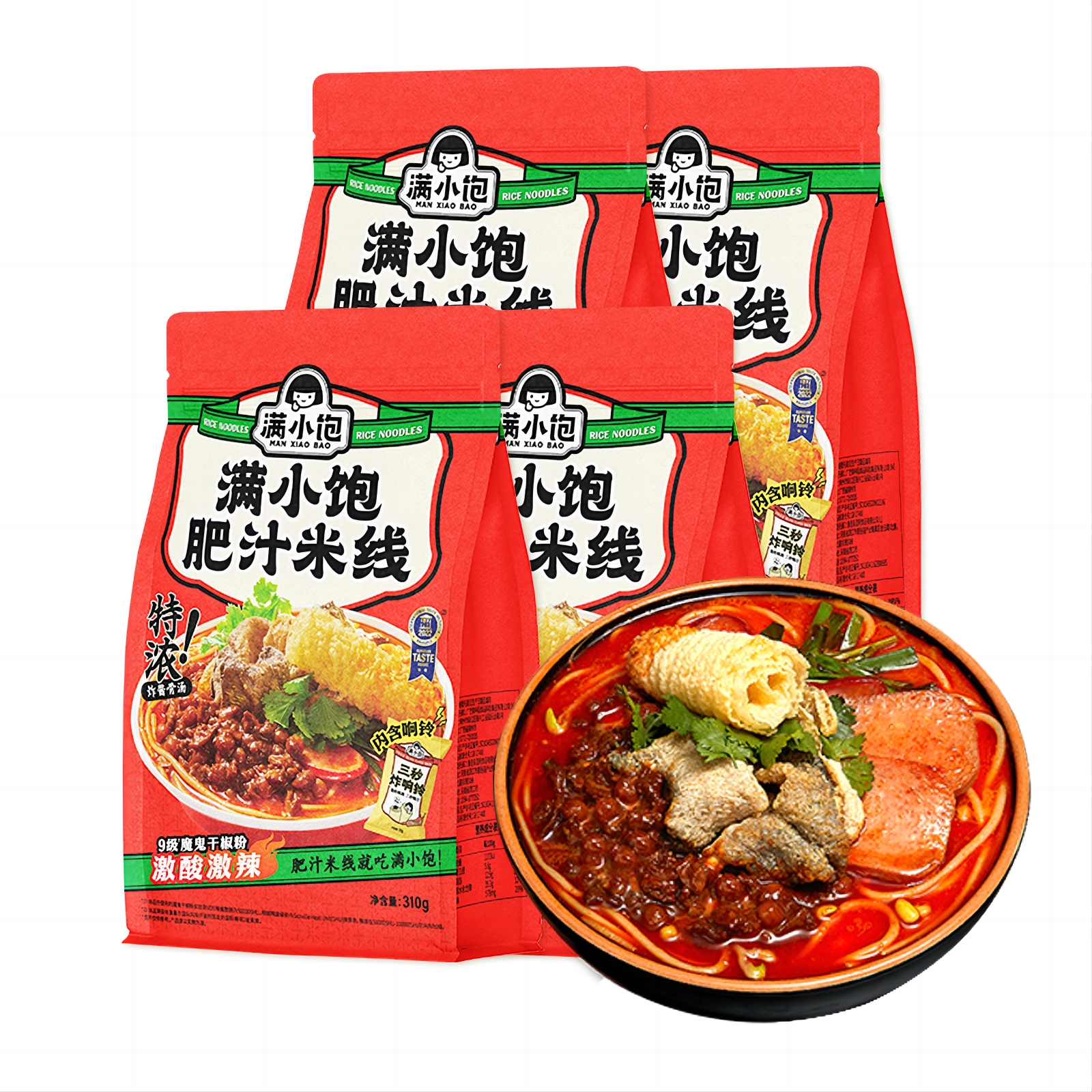 【券后价:48.8元】 满小饱肥汁米线九级激酸激辣4袋装 - 满小饱旗舰店
