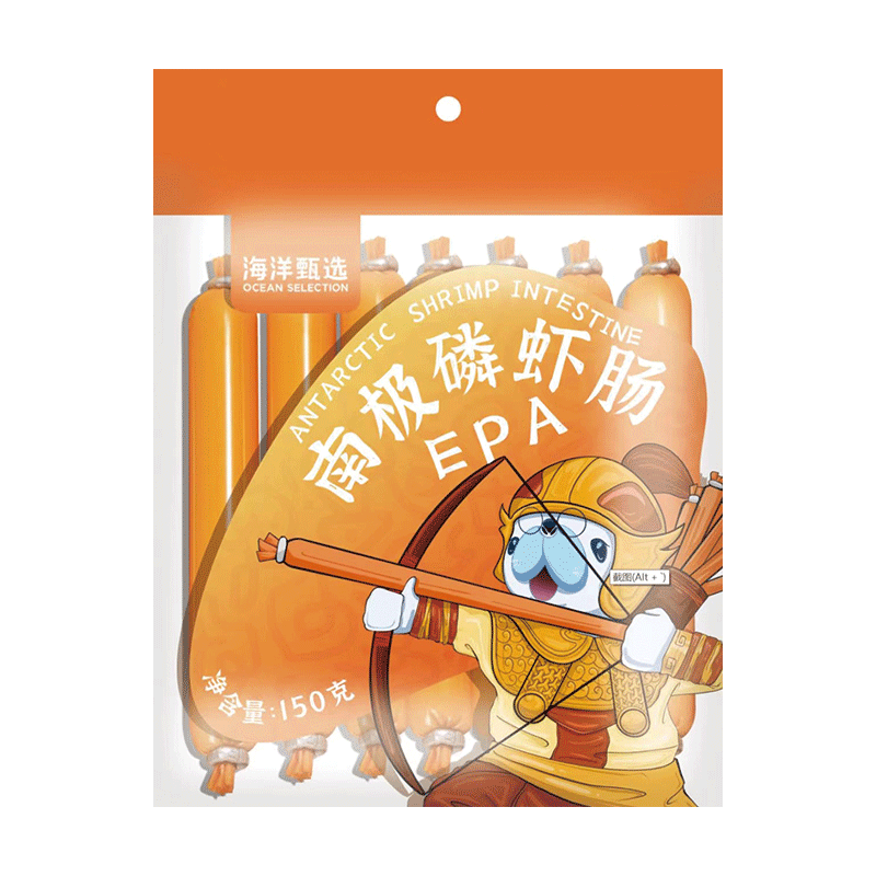 【券后价:5.8元】 海洋甄选南极磷虾肠10根共150g