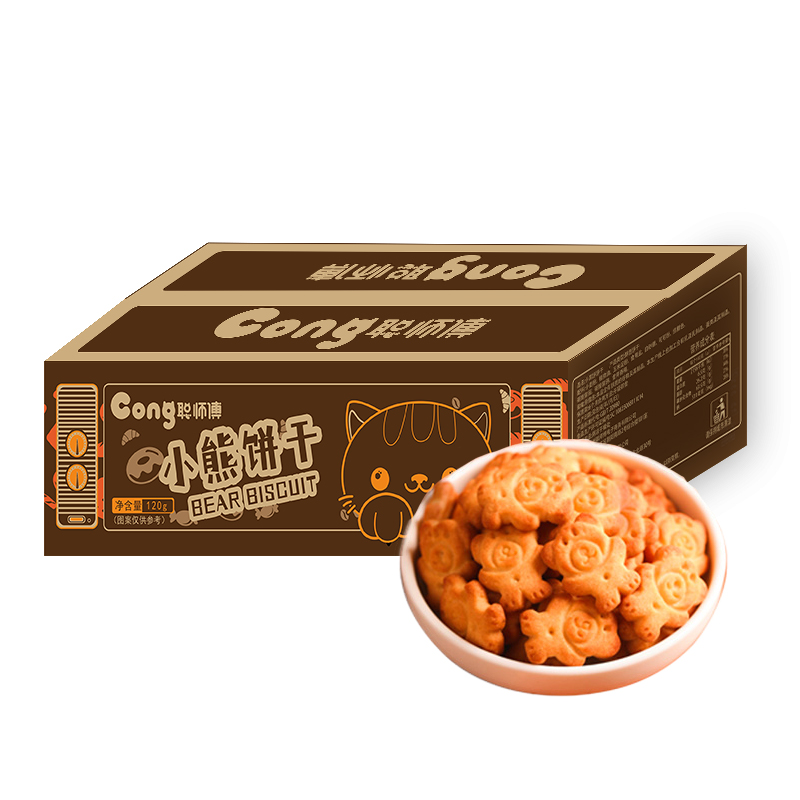 【券后价:1元】 【补贴到手1元】聪师傅小熊饼干5包共120g
