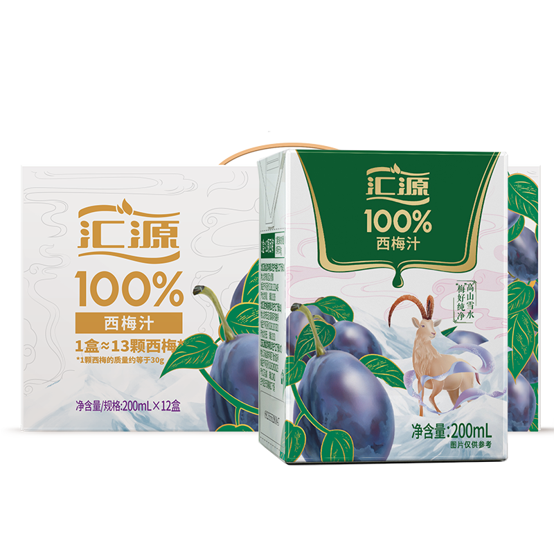 【券后价:75.9元】 返5猫卡！汇源果味饮料西梅汁200ml*12盒 - 天猫超市