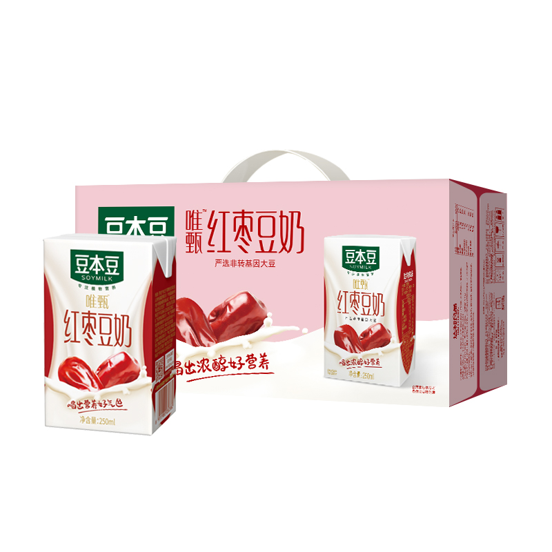 【券后价:59.8元】 拍2件！豆本豆唯甄红枣豆奶共48盒 - 天猫超市
