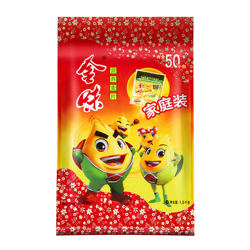 【券后价:49.9元】 金味冲饮麦片原味家庭装营养麦片1500g - 天猫超市