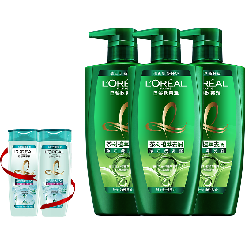 【券后价:109.9元】 89.9！欧莱雅茶树植萃洗发水500ml*3瓶 - 天猫超市