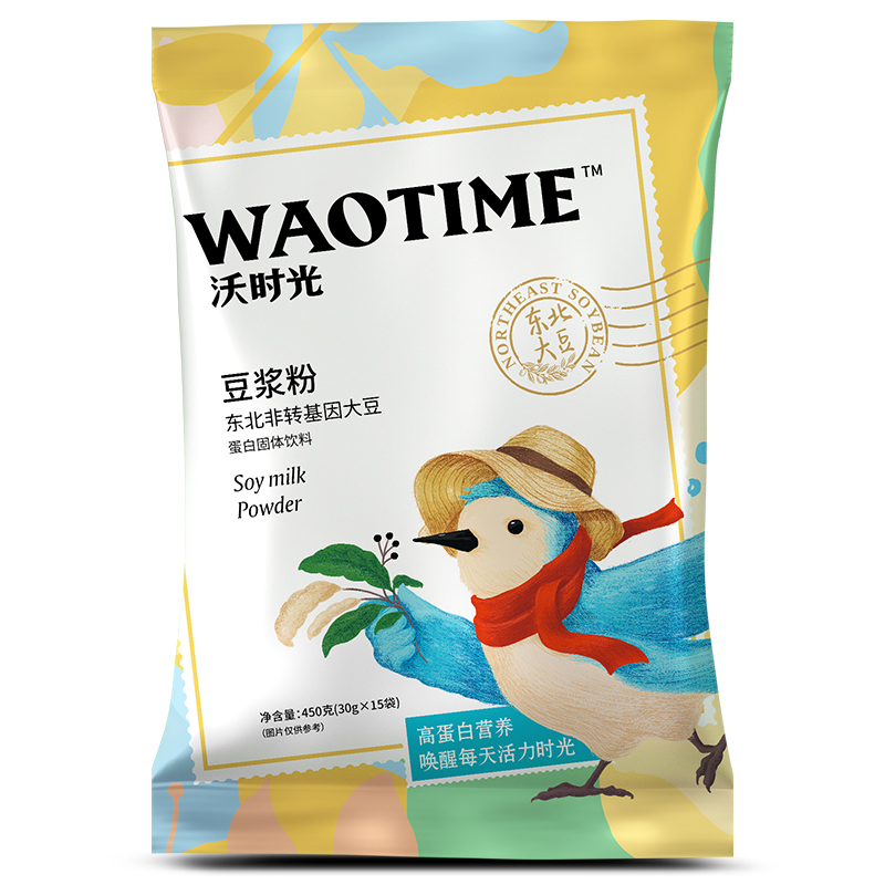 【券后价:14.9元】 沃时光经典原味豆浆粉30g*15小袋 - 沃时光旗舰店