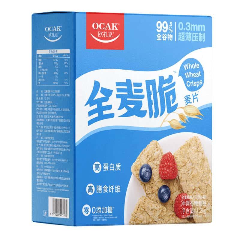 【券后价:39.8元】 欧扎克全麦脆麦片代餐燕麦麸皮1.2kg - 阿里健康大药房