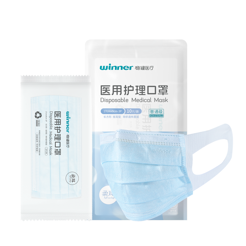 【券后价:21.25元】 拍十件稳健医护一次性口罩100只 - 稳健旗舰店