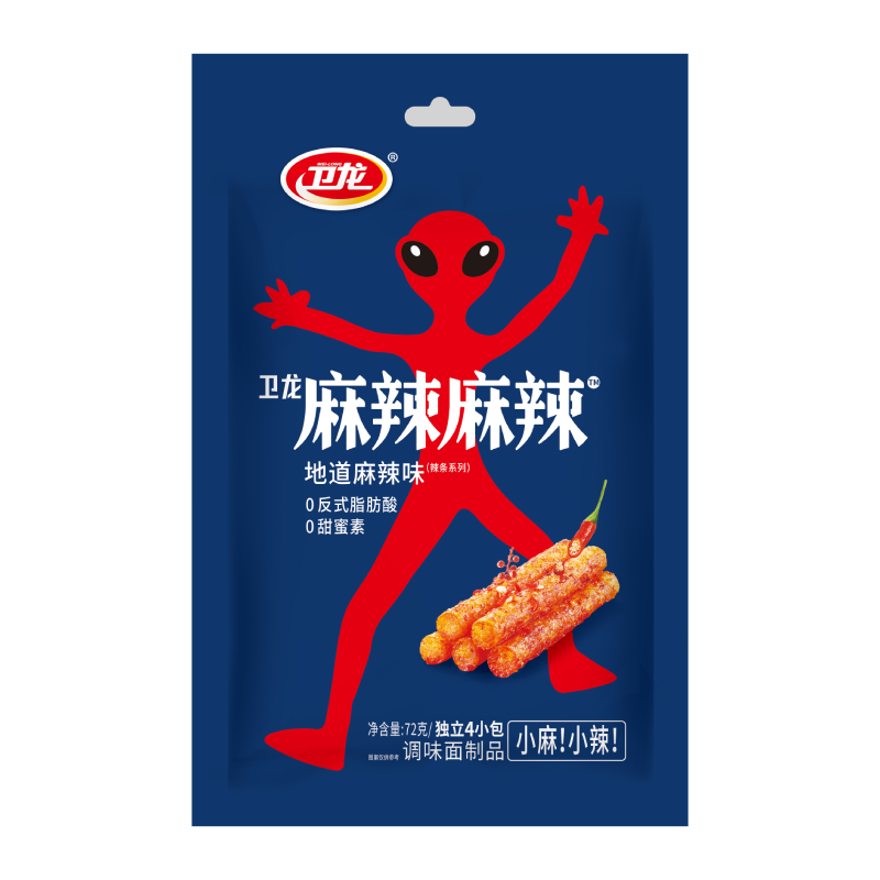 【券后价:1元】 【1元秒】卫龙麻辣麻辣72g辣条一包