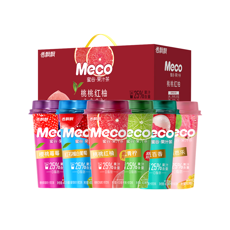 【券后价:30元】 香飘飘蜜谷·果汁茶饮料整箱400ml*8杯 - meco旗舰店