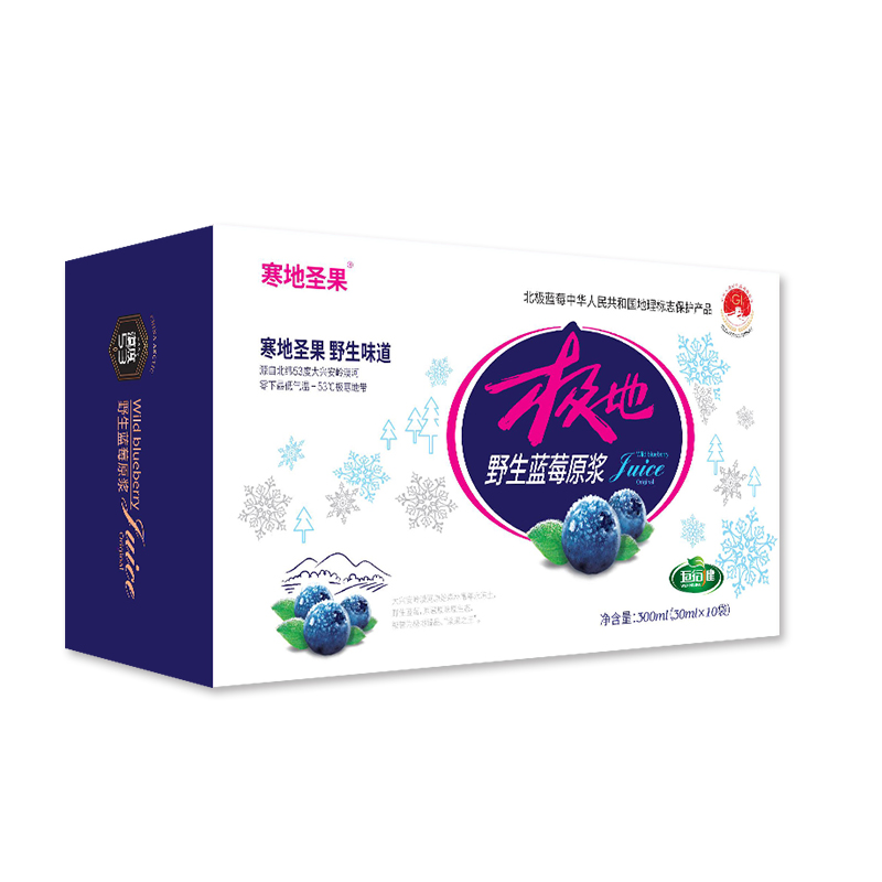 【券后价:24.9元】 大兴安岭野生蓝莓原浆无糖果汁30ml*10袋 - 五行健食品旗舰店