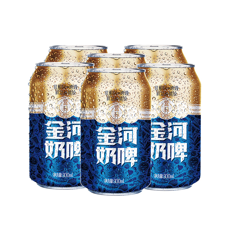 【券后价:19.8元】 【金河】奶啤易拉罐装300ml*6罐 - 金河旗舰店