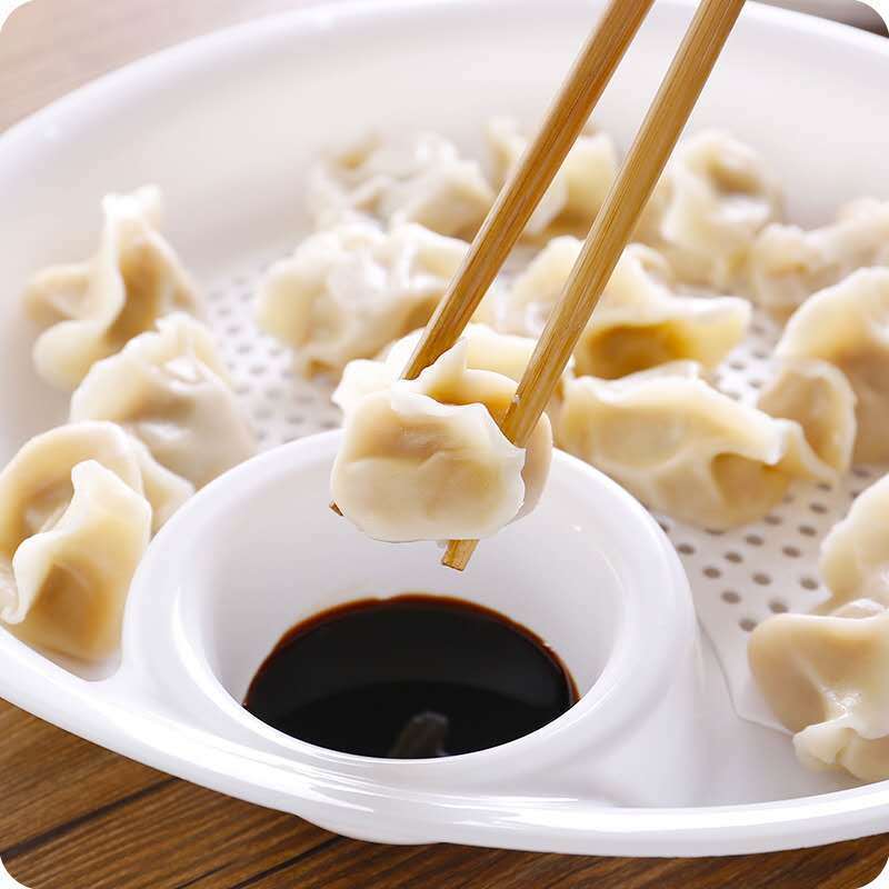 【券后价:11.94元】 普普/家用沥水加厚饺子盘带醋碟子餐具