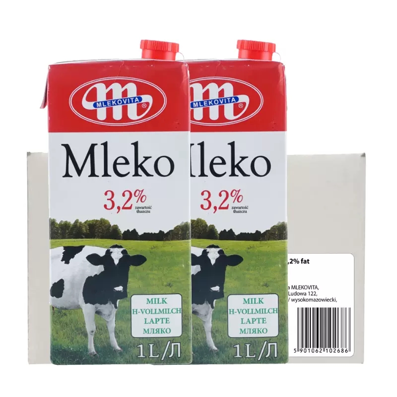【券后价:24.9元】 波兰进口全脂纯牛奶1L*2 - 波美克旗舰店