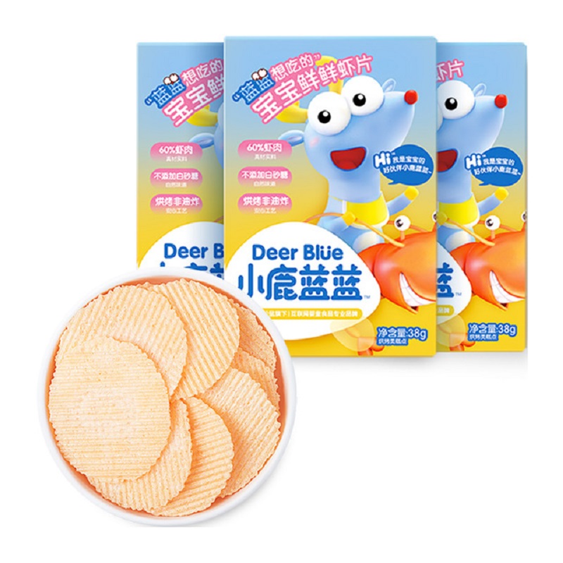 【券后价:29.9元】 小鹿蓝蓝儿童鲜虾片38g*3盒 - 天猫超市