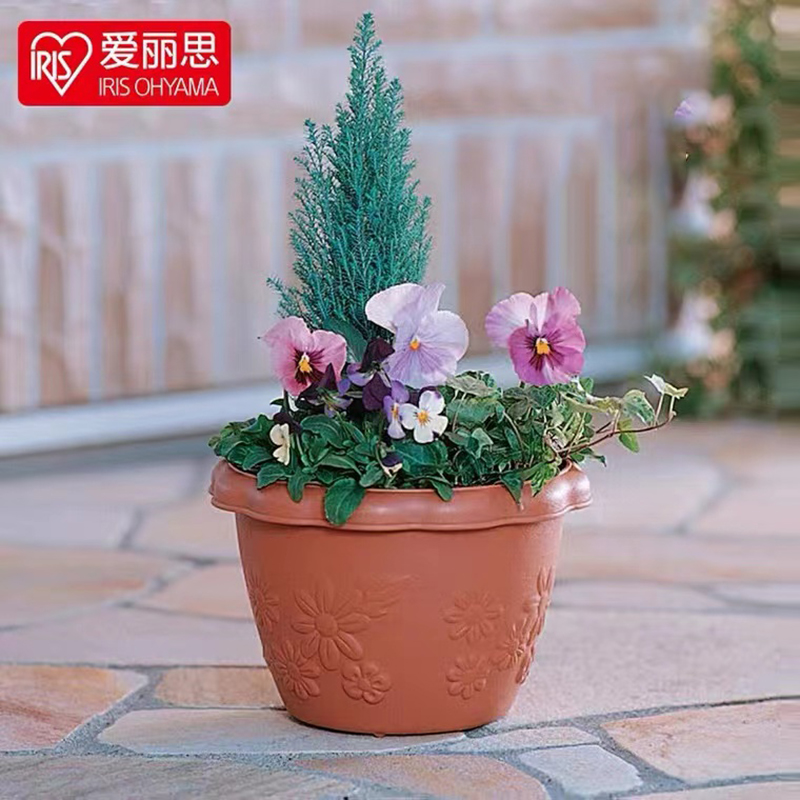 【券后价:3.5元】 【爱丽思】树脂波纹浮雕加厚花盆家用简约风 - 爱丽思禾禾万家专卖店