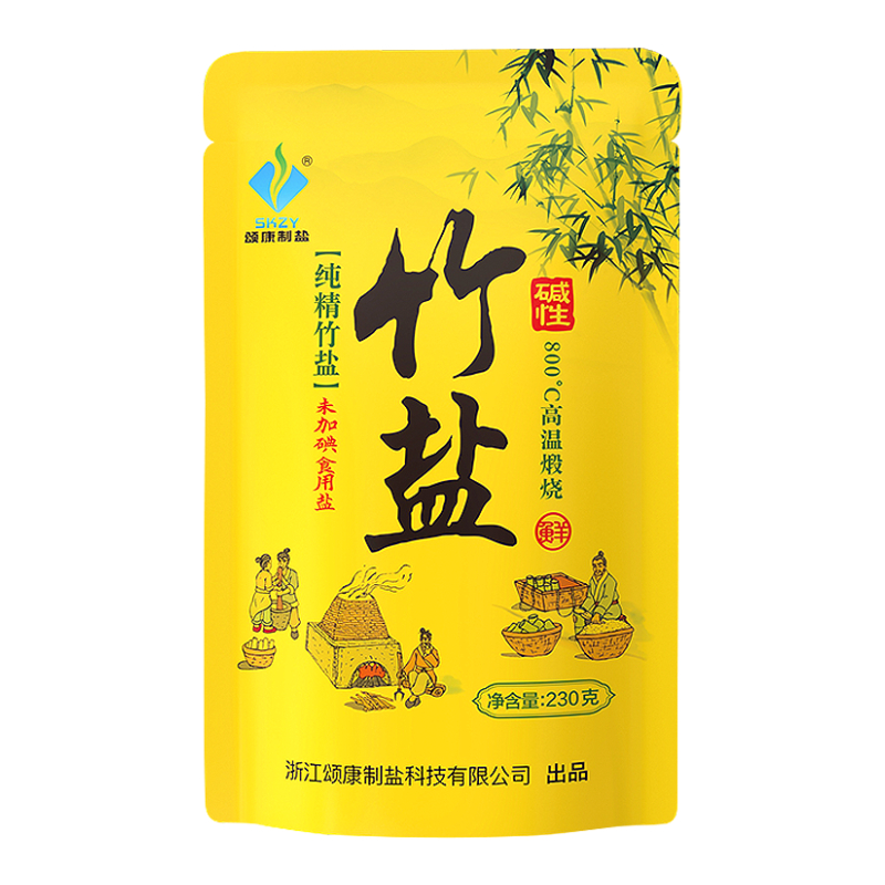 【券后价:5.9元】 【稳定签到】颂康制盐纯精竹盐未加碘230g*4