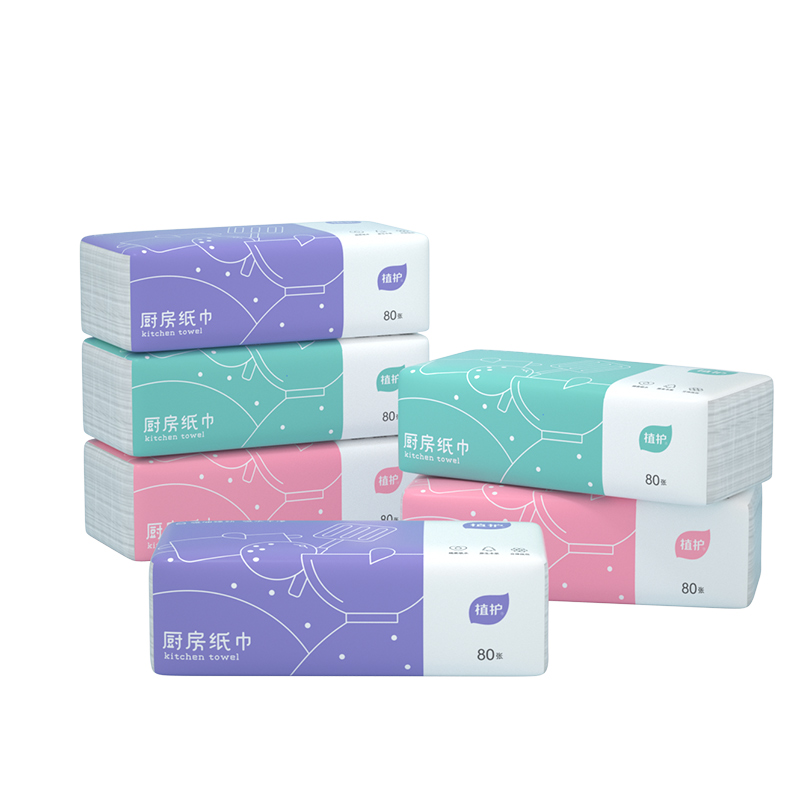 【券后价:3.9元】 部分人0撸~植护厨房抽纸80张1包