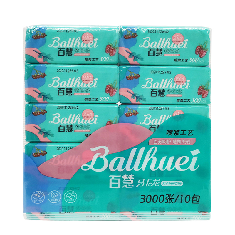 【券后价:6.9元】 【300张*6包】百惠4层加厚抽纸巾 - 百慧居家日用旗舰店