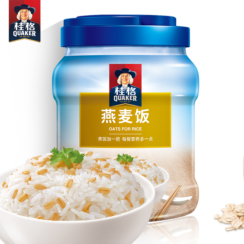 【券后价:56元】 桂格燕麦饭燕麦片原味1500g*2罐 - quaker桂格旗舰店