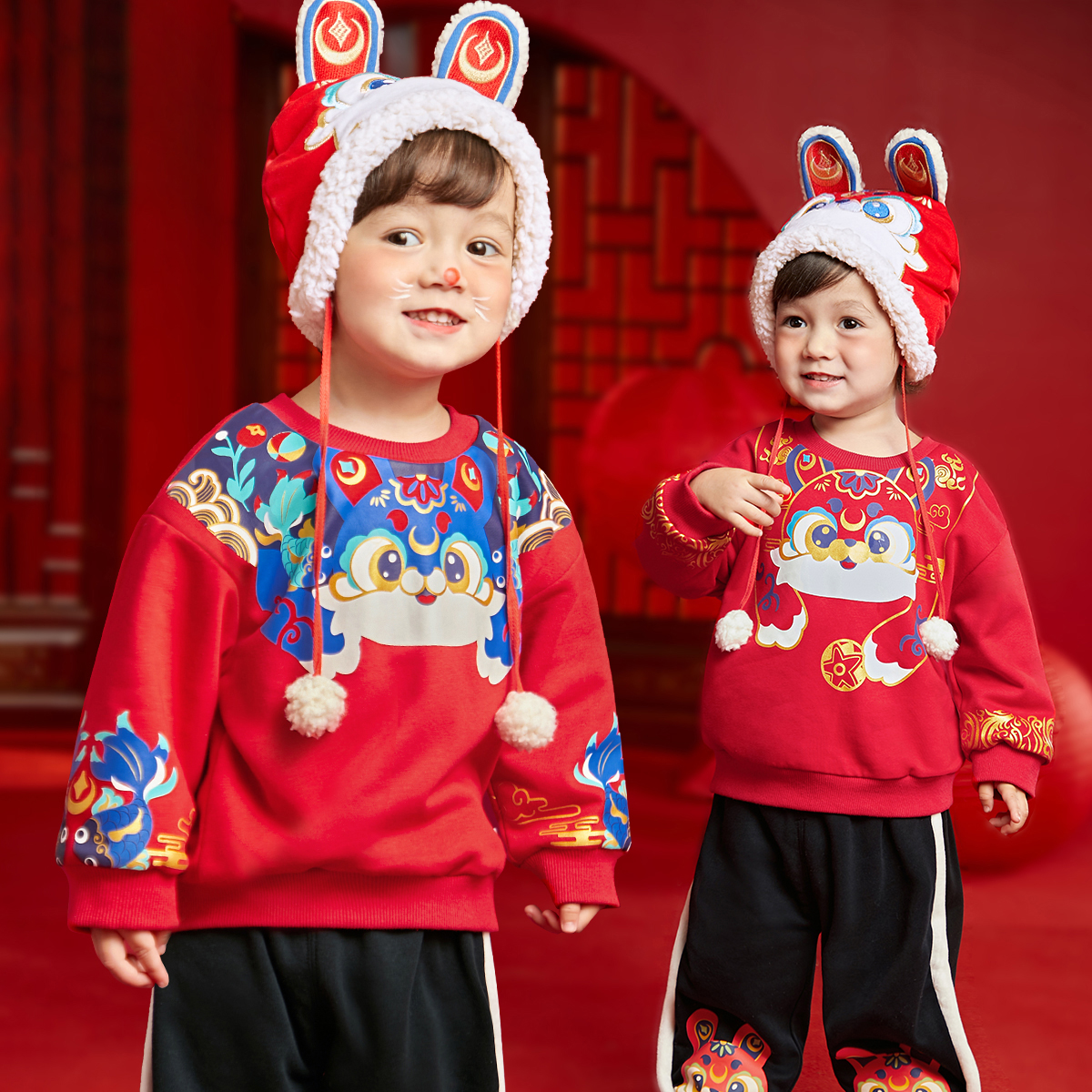 【券后价:52.91元】 懿琪宝贝！加绒加厚卫衣红色拜年服 - 懿琪Baby婴童店