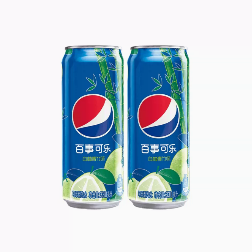 【券后价:3.9元】 官补3.9百事可乐白柚青竹330ml*2细长罐