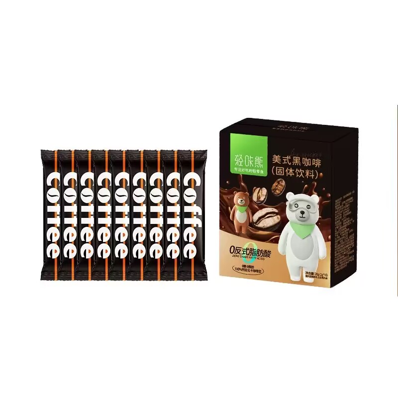 【券后价:12.9元】 轻咔熊美式纯黑咖啡速溶早餐0脂无糖精 - 轻咔熊旗舰店
