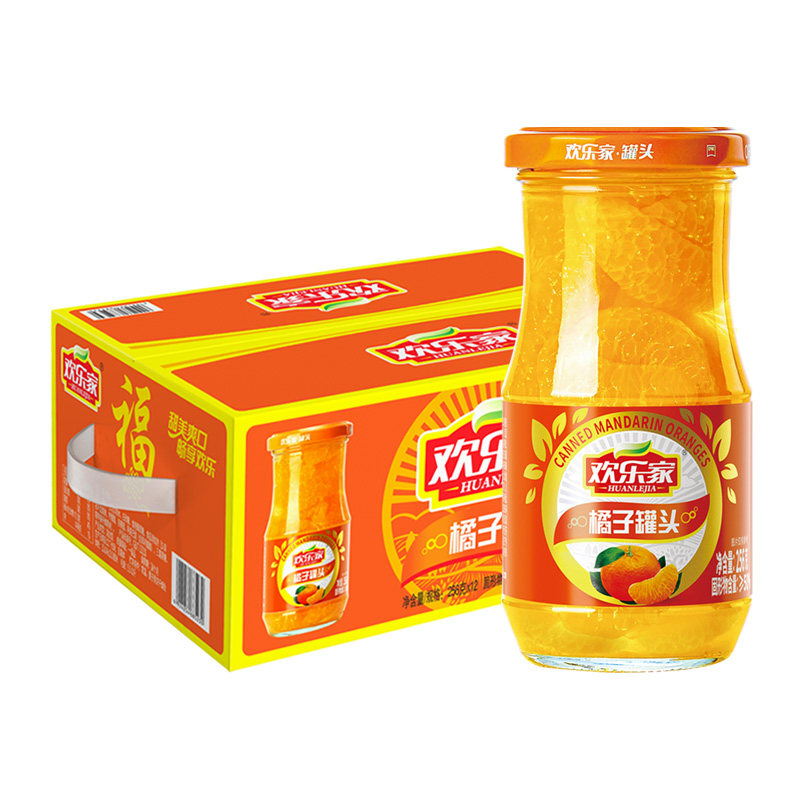 【券后价:43.2元】 欢乐家糖水橘子罐头256g*12罐 - 天猫超市