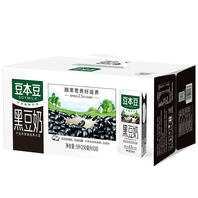 【券后价:32.9元】 豆本豆黑豆奶豆奶250ml*20盒早餐奶 - 天猫超市