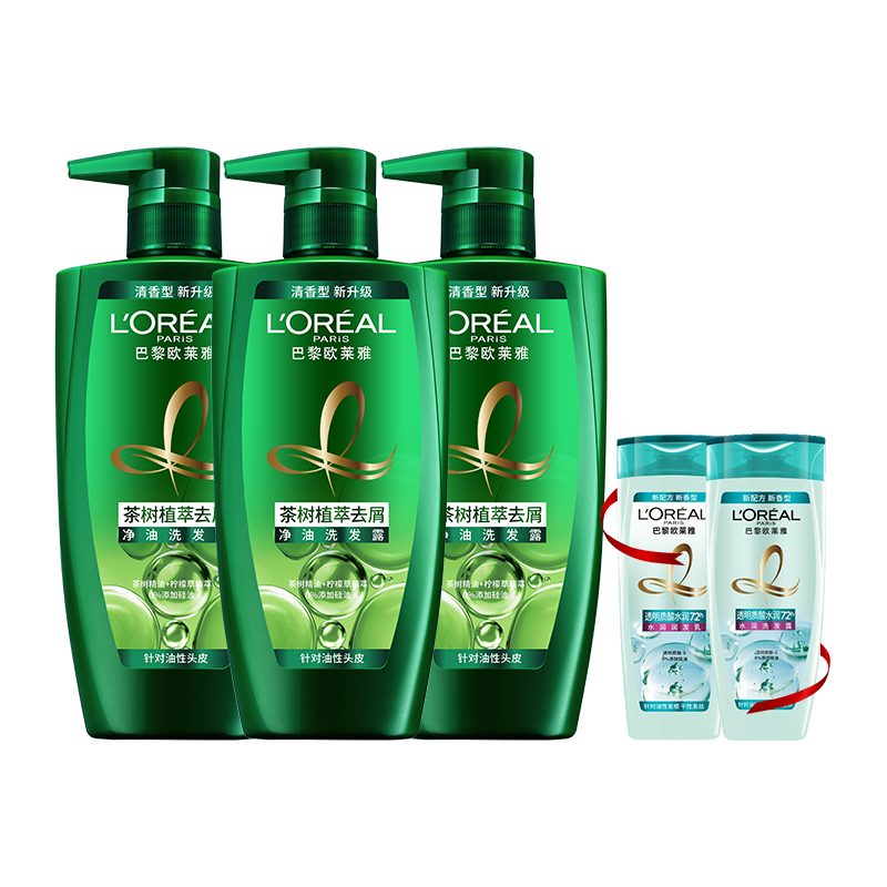 【券后价:84.4元】 返5猫卡欧莱雅茶树洗发露500ml*3+100ml*4 - 天猫超市
