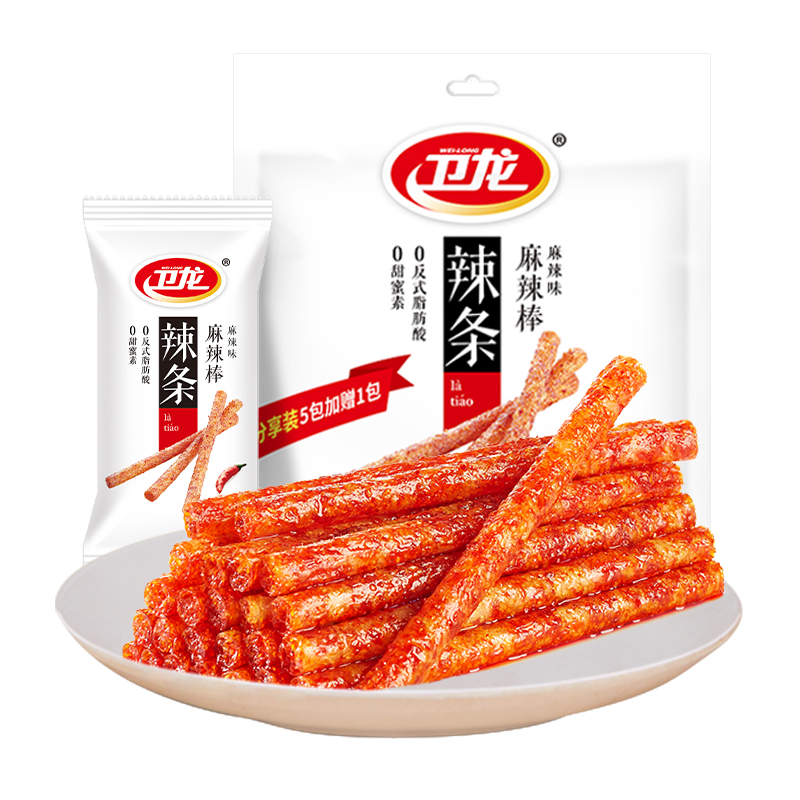 【券后价:4.9元】 卫龙豆干辣条麻辣棒独立小包装96g - 天猫超市
