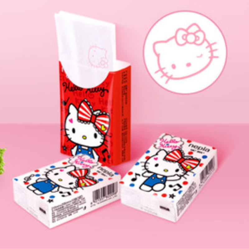 【券后价:43.9元】 nepia凯蒂美乐蒂组合无香可爱印花手帕80包 - nepia旗舰店