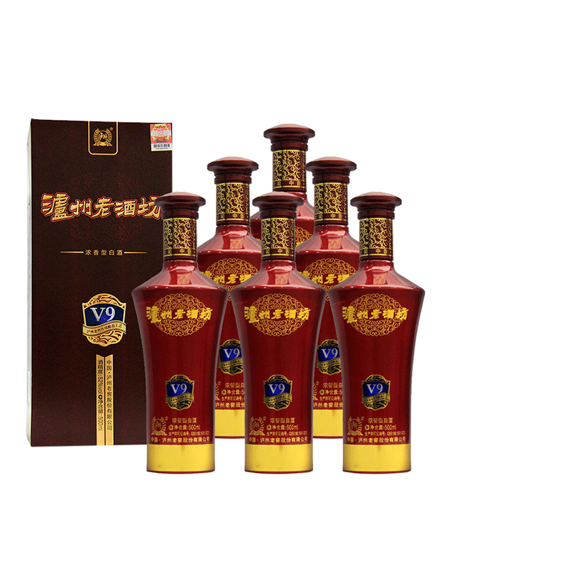 【券后价:632.05元】 泸州老窖V9浓香型白酒52度500ml*6瓶 - 泸州老窖紫砂大曲旗舰店
